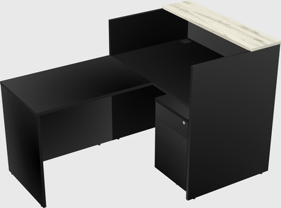 L-shaped modular reception