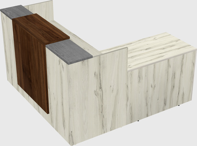 L-shaped modular reception