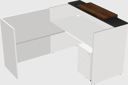 L-shaped modular reception