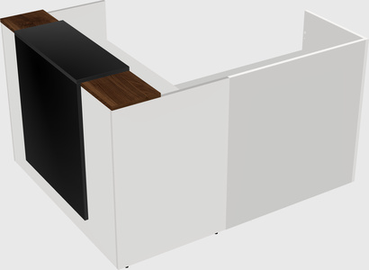 L-shaped modular reception