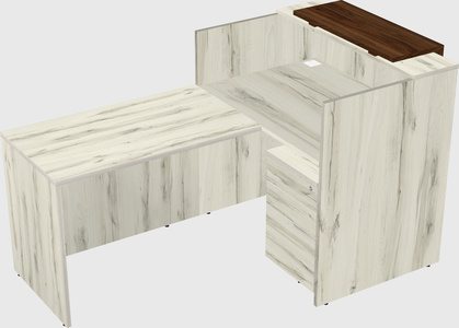 L-shaped modular reception
