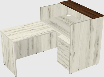 L-shaped modular reception