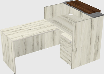 L-shaped modular reception