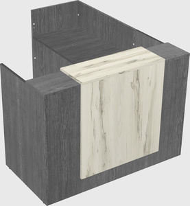 L-shaped modular reception