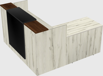 L-shaped modular reception