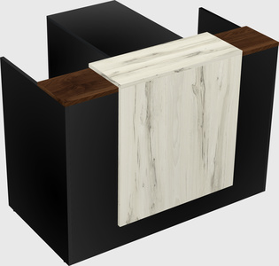 L-shaped modular reception