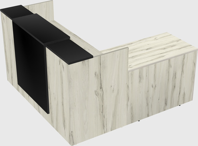 L-shaped modular reception