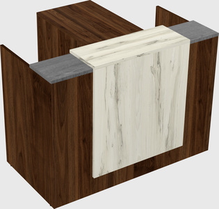 L-shaped modular reception