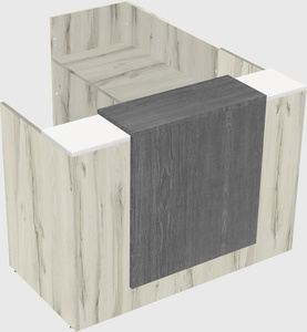 L-shaped modular reception