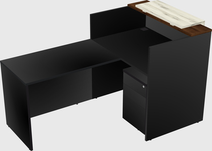 L-shaped modular reception