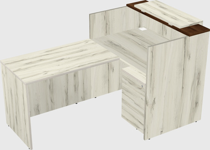 L-shaped modular reception