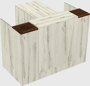 L-shaped modular reception
