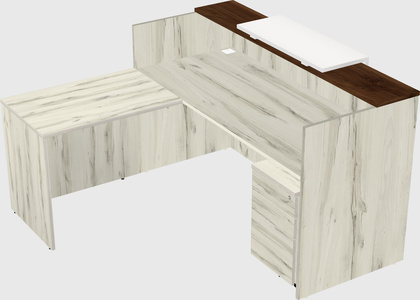 L-shaped modular reception