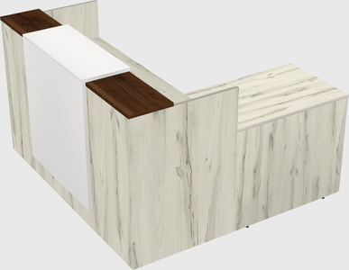 L-shaped modular reception