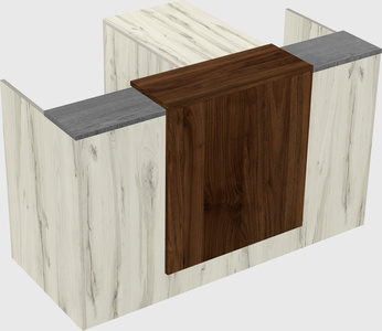 L-shaped modular reception