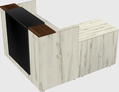 L-shaped modular reception