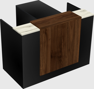 L-shaped modular reception