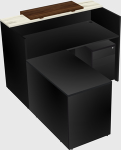 L-shaped modular reception