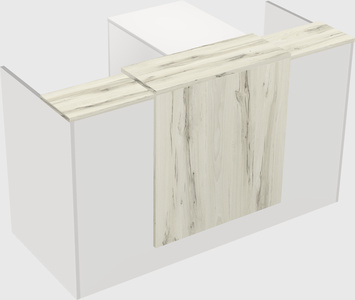 L-shaped modular reception
