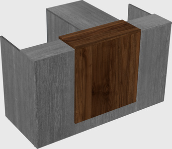 L-shaped modular reception