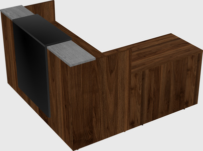 L-shaped modular reception