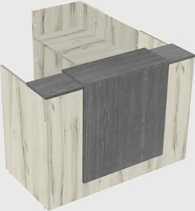L-shaped modular reception