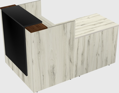 L-shaped modular reception