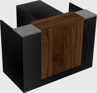 L-shaped modular reception