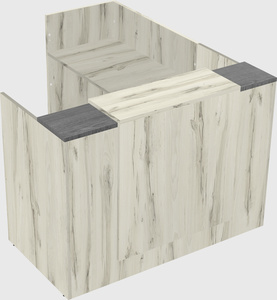 L-shaped modular reception