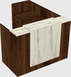 L-shaped modular reception