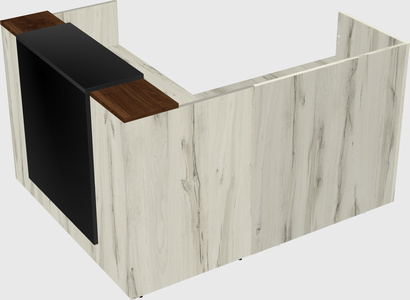 L-shaped modular reception