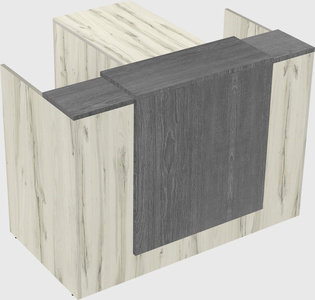 L-shaped modular reception