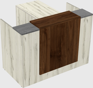 L-shaped modular reception