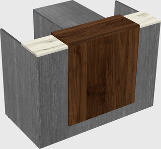 L-shaped modular reception