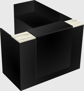 L-shaped modular reception