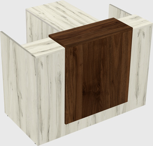 L-shaped modular reception