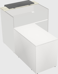 L-shaped modular reception