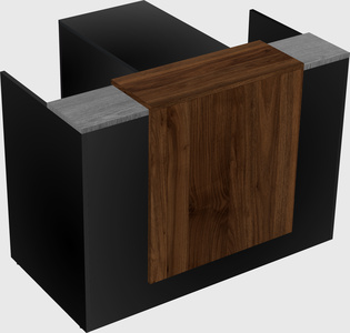 L-shaped modular reception