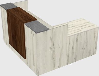 L-shaped modular reception