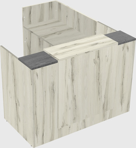 L-shaped modular reception