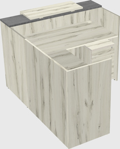L-shaped modular reception