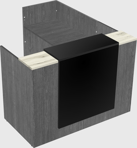 L-shaped modular reception