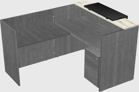 L-shaped modular reception