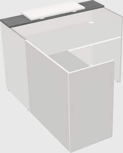 L-shaped modular reception