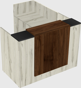 L-shaped modular reception
