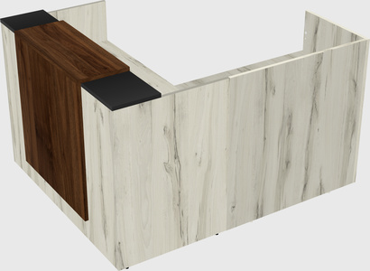 L-shaped modular reception