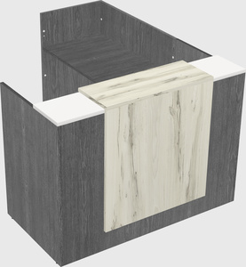 L-shaped modular reception