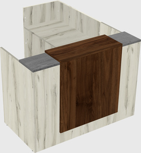 L-shaped modular reception