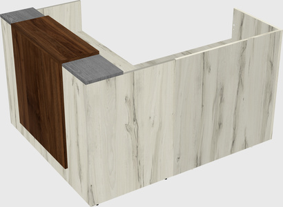 L-shaped modular reception