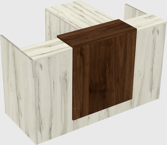 L-shaped modular reception